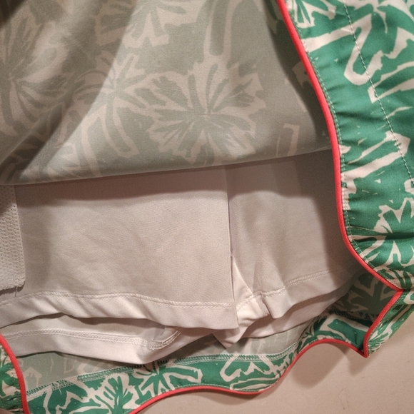 Zellos Women's Green Floral Mini Skirt Skort Sz  10- Tennis Preppy Golf Resort - Picture 4 of 7